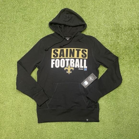 New Orleans Saints Football Black Hoodie ‘47 Brand Size Small NWT - Picture 1 of 4